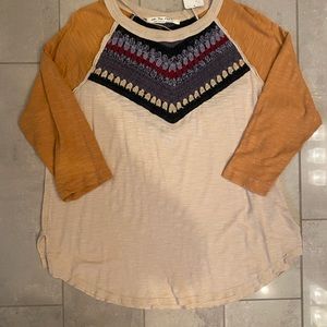 Brand new free people  3/4 length sleeve top with tags  size large